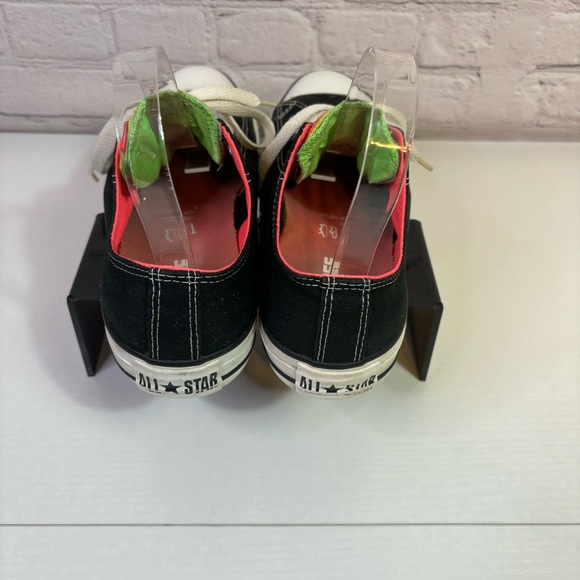 Converse All Star Black Sneakers with Multi-colored Rainbow Tongue - Picture 4 of 6